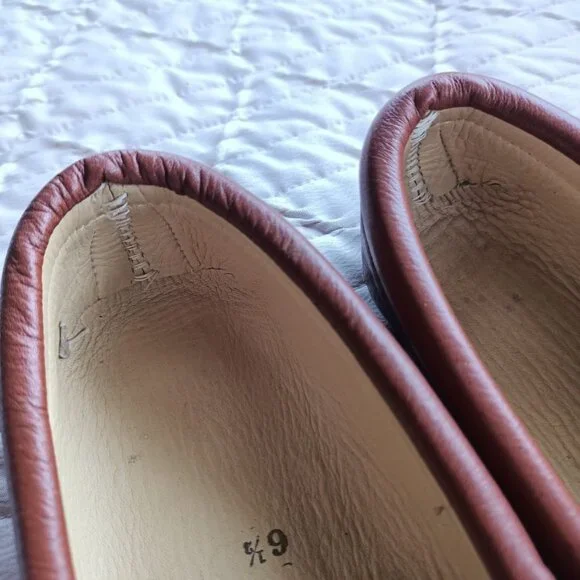 100% Leather Moccasins - Vintage Perrone - Women’s 6.5/8 - Made in USA - Picture 4 of 8